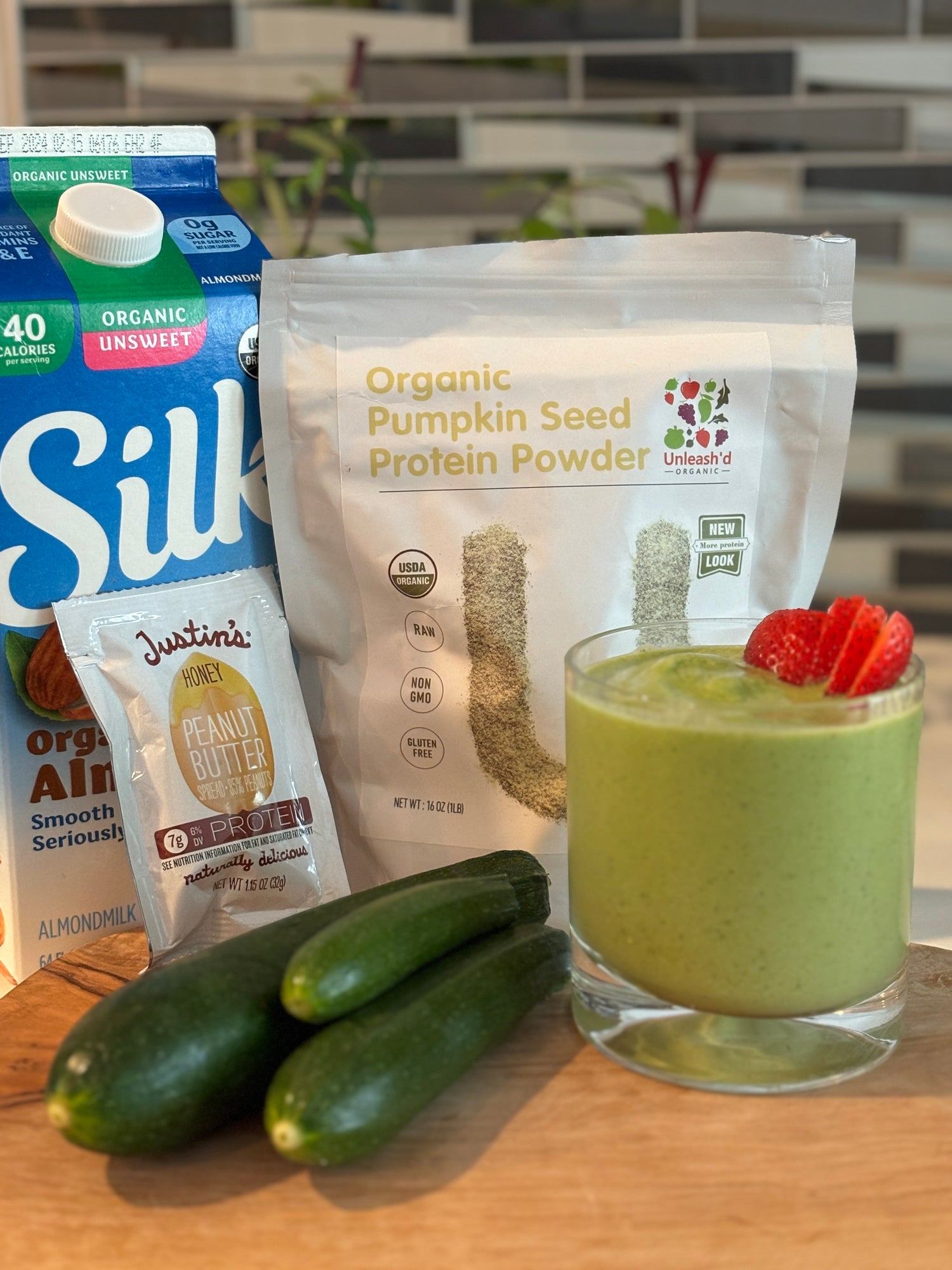 Zucchini Smoothie with Pumpkin Seed Protein