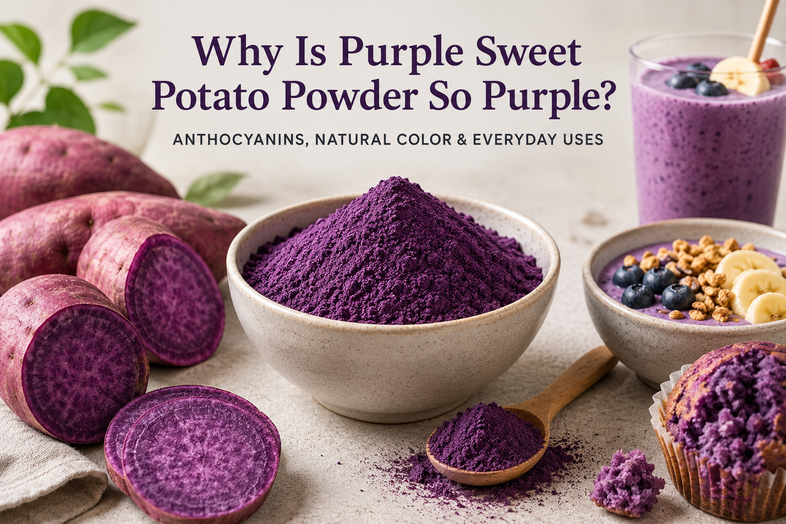 Why Is Purple Sweet Potato Powder So Purple? Anthocyanins, Natural Color & Everyday Uses