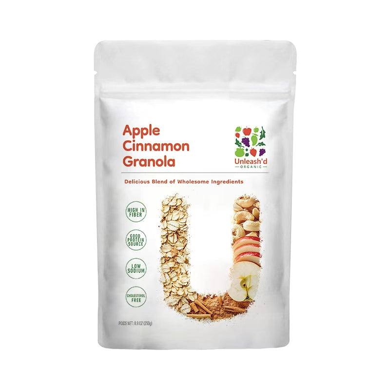 Unleash’d Organic Apple Cinnamon Granola – Wholesome Oat Granola with Apples & Cinnamon