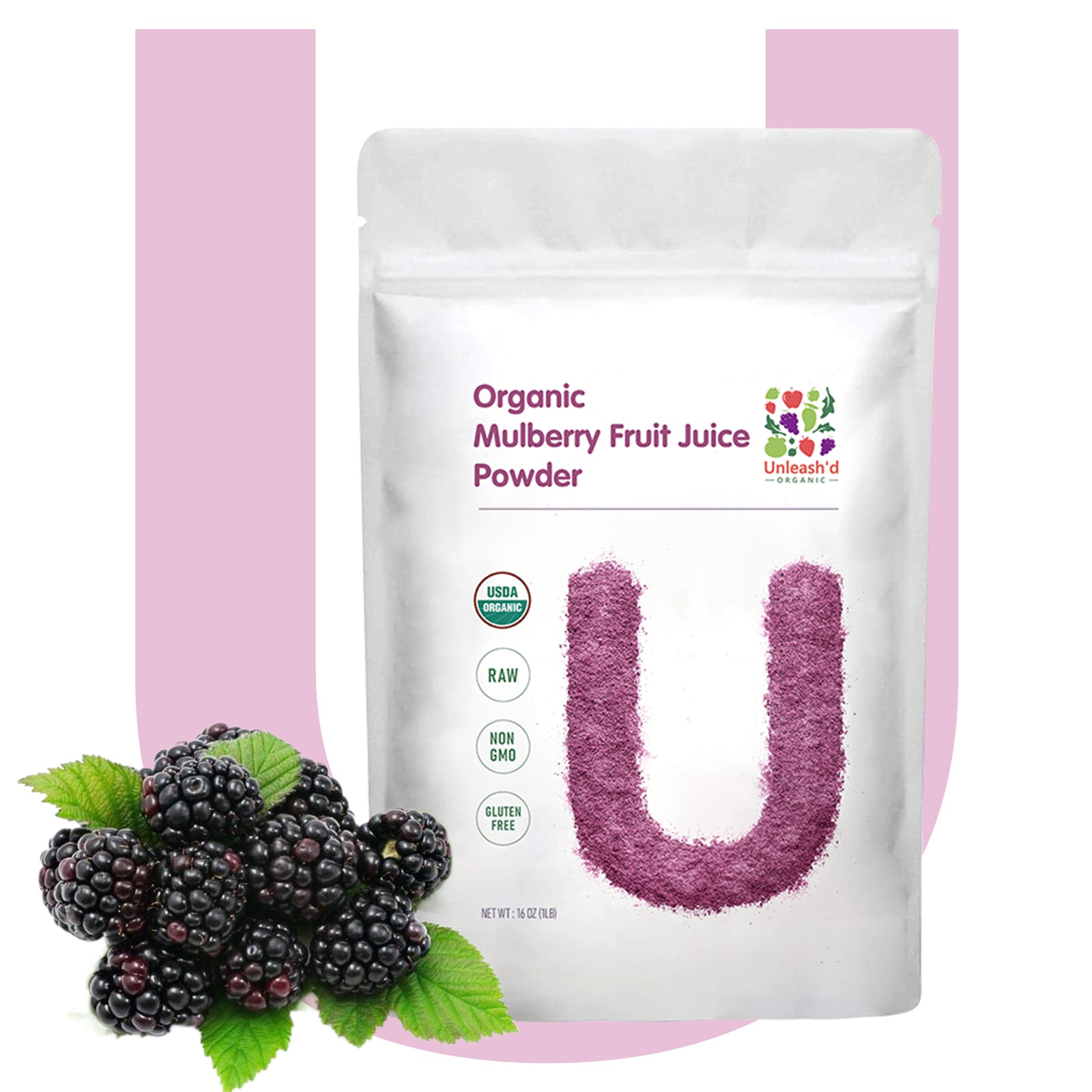 Organic Mulberry Juice Powder 16 Ounce