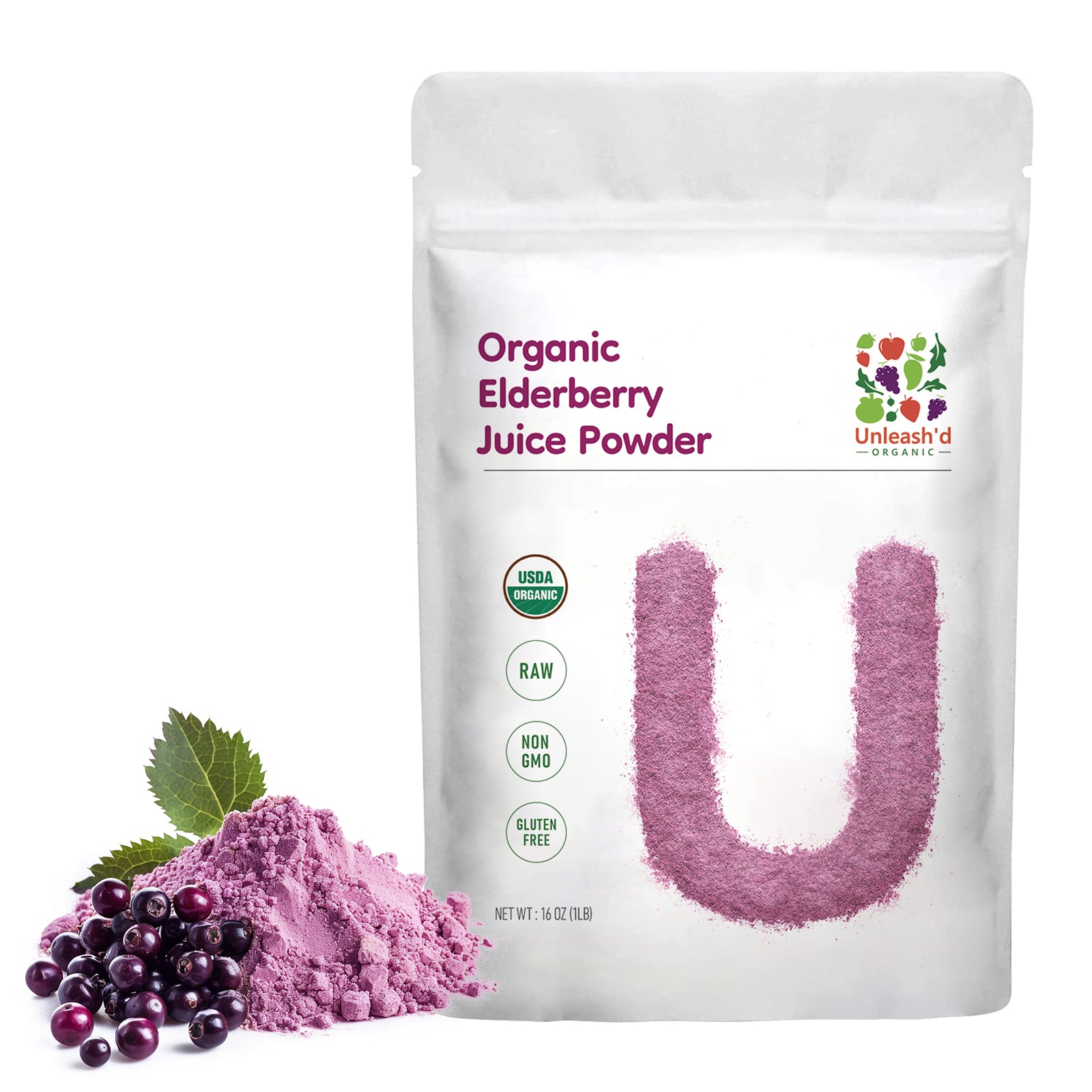 Organic Elderberry Juice Powder 16 oz