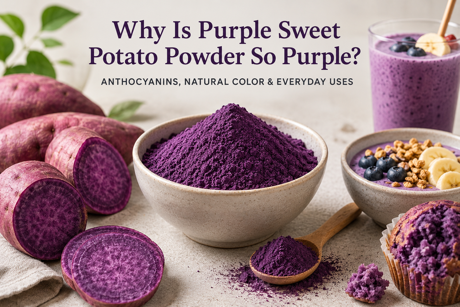 Why Is Purple Sweet Potato Powder So Purple? Anthocyanins, Natural Color & Everyday Uses