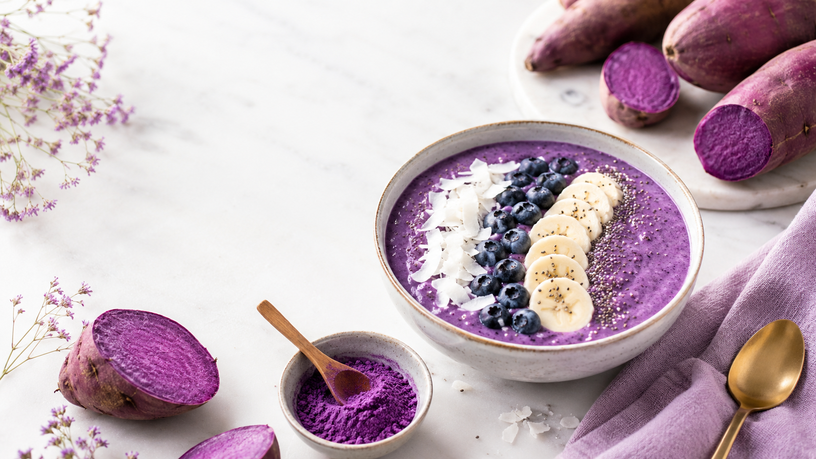 Purple Sweet Potato Smoothie Bowl Recipe