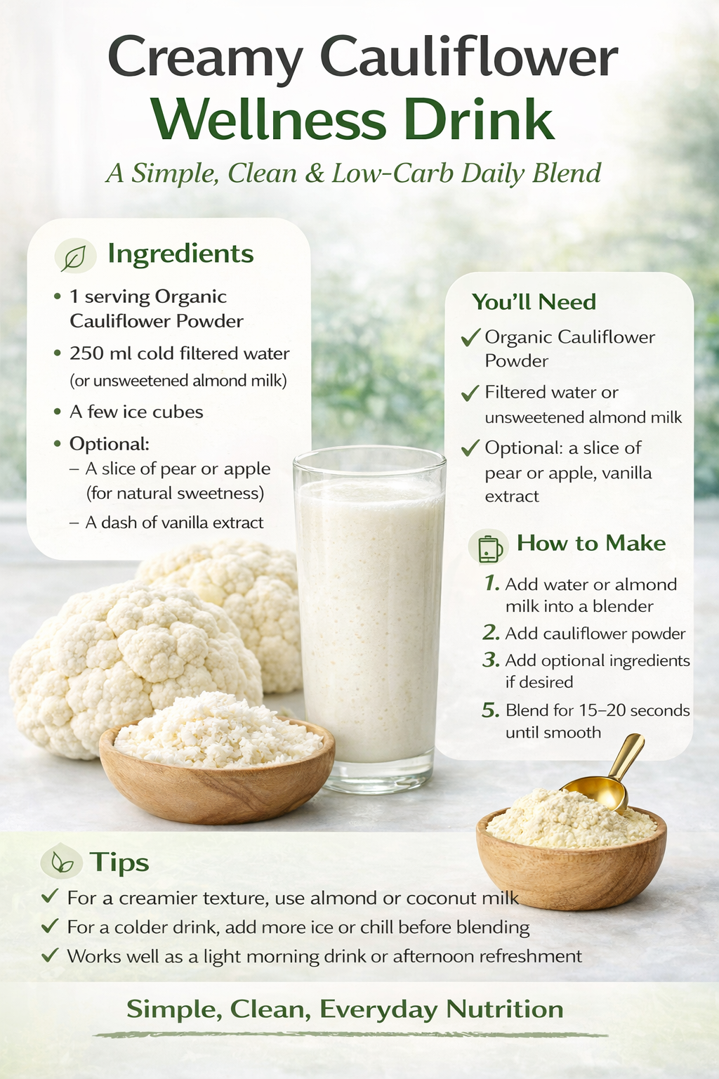 🥤 Creamy Cauliflower Wellness Drink