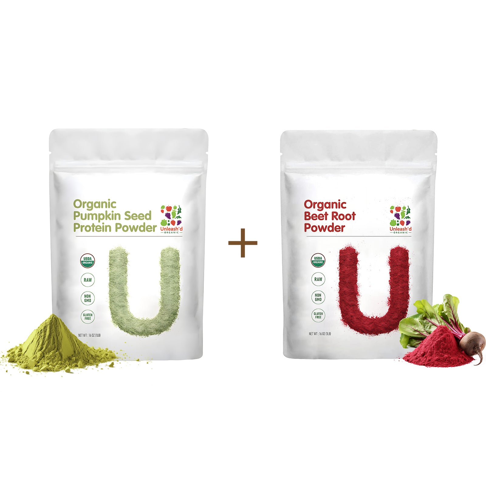 Organic Pumpkin Seed Protein 16oz & Organic Beet root Powder 16oz