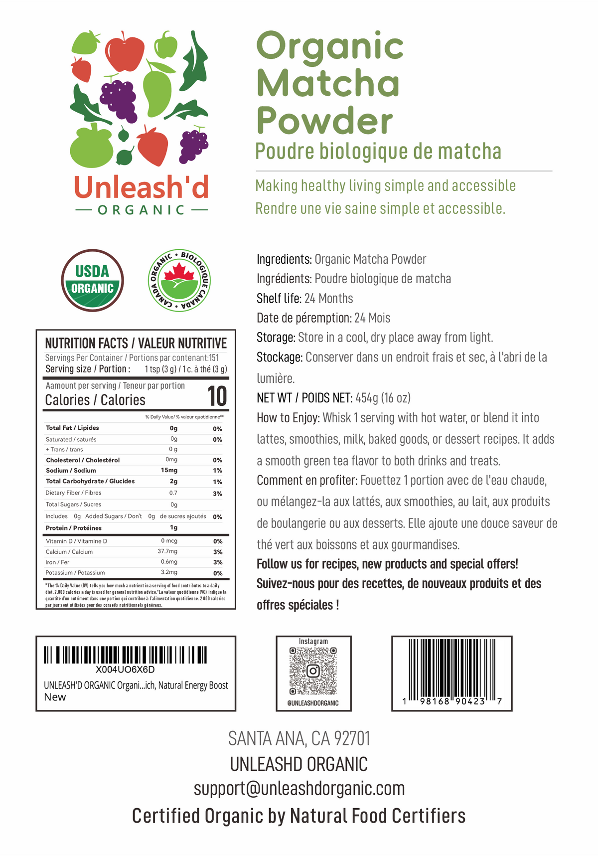 Organic Matcha Powder 16 oz