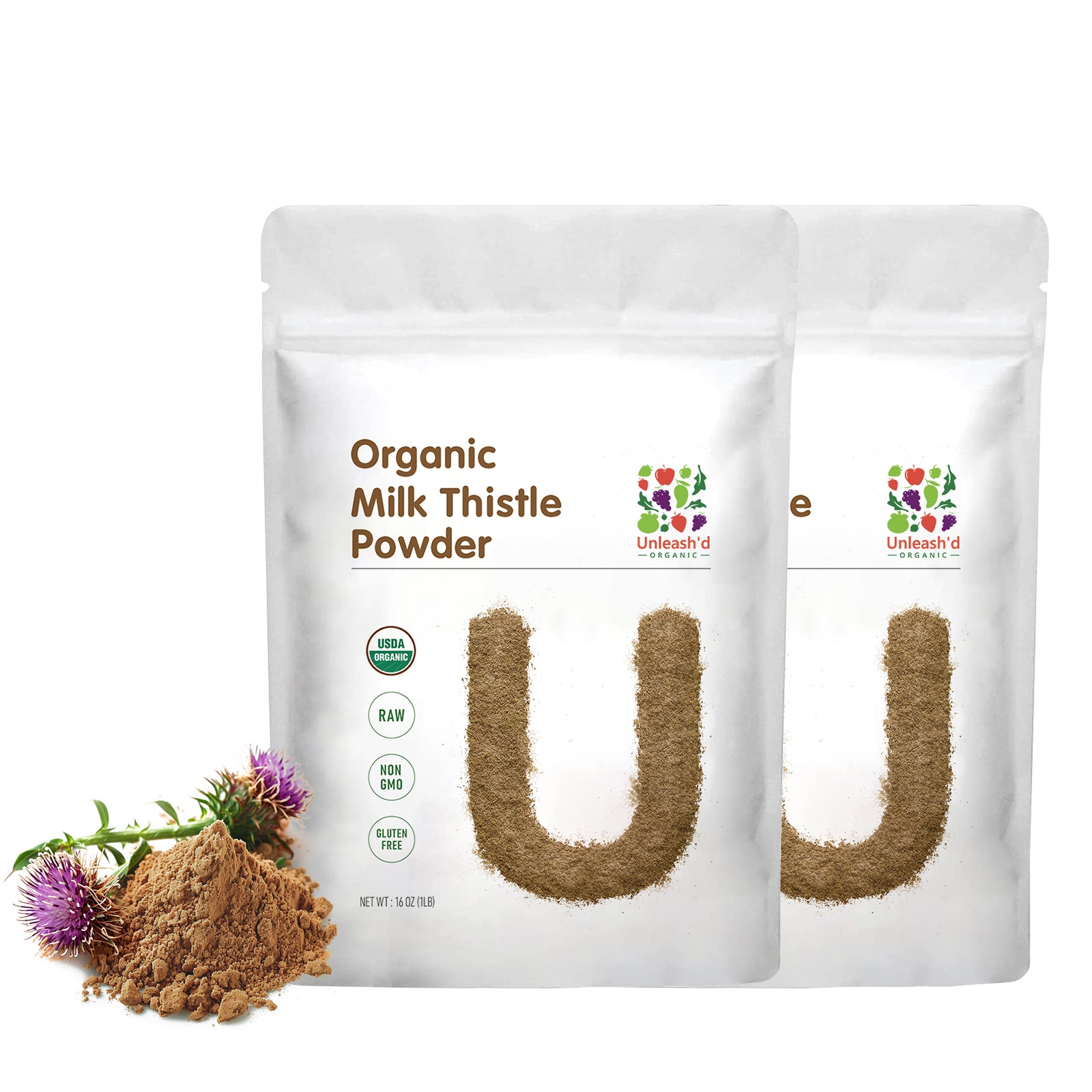 Organic 2-Pack Milk Thistle Powder（16oz）