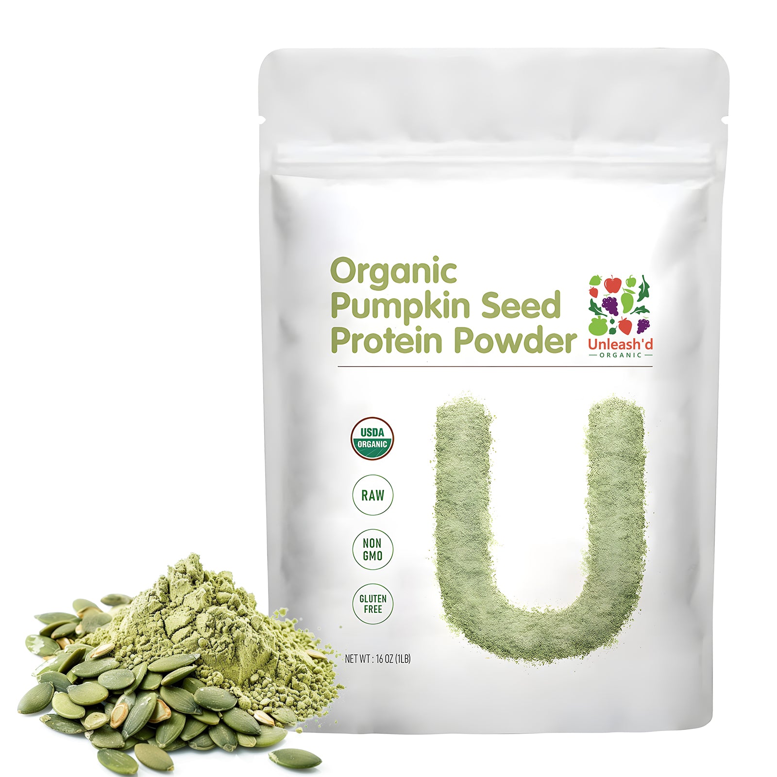 Organic Pumpkin Seed Protein Powder 16 Ounce