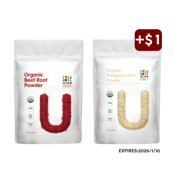 Organic Beet Root Powder 16oz & Organic Astragalus Root Powder 16oz