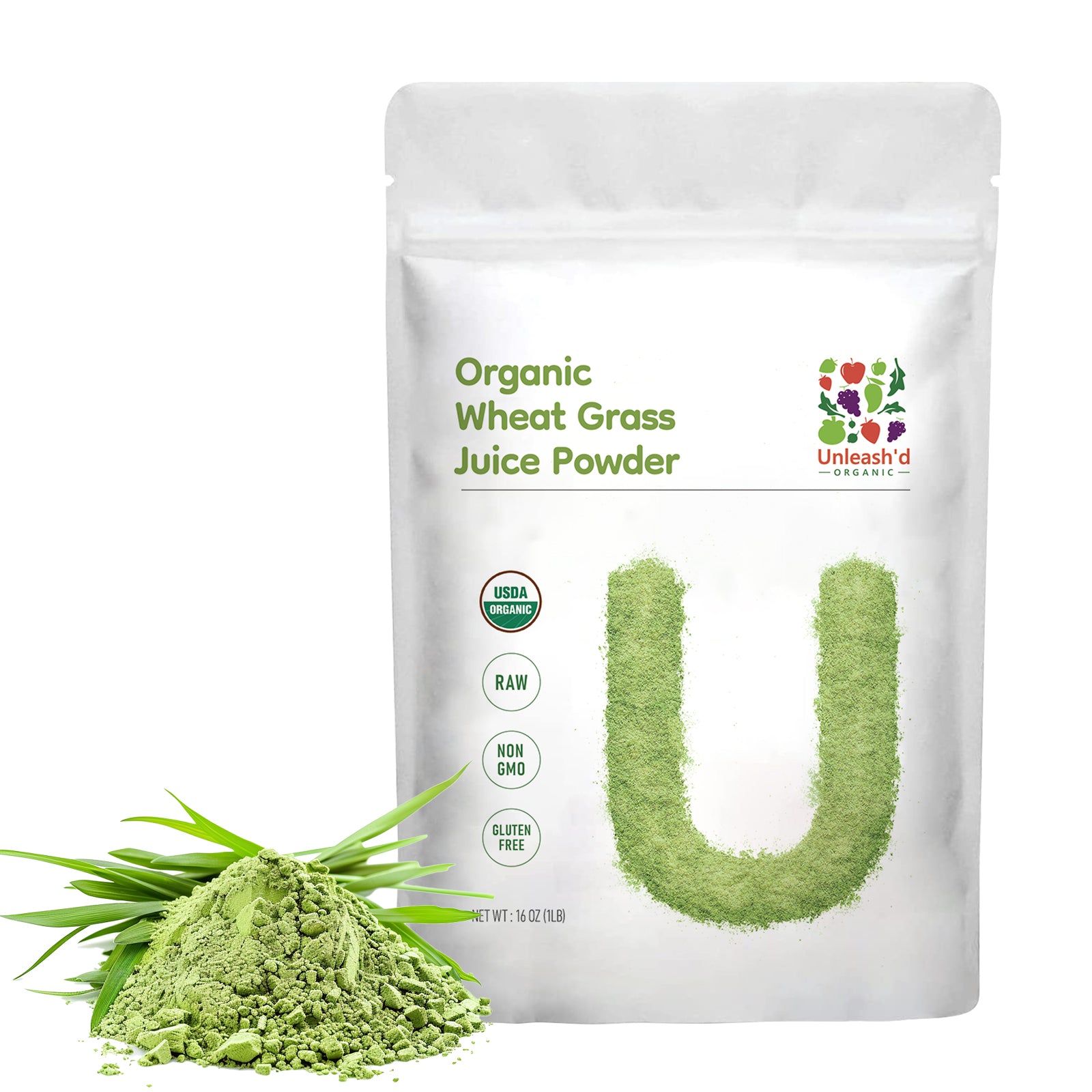 Organic Wheat Grass Juice Powder 16 oz