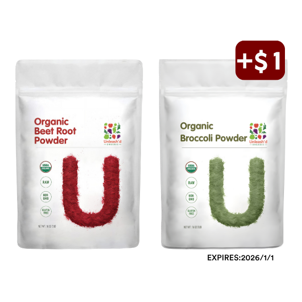 Organic Beet Root Powder 16oz & Organic Broccoli Powder 16oz