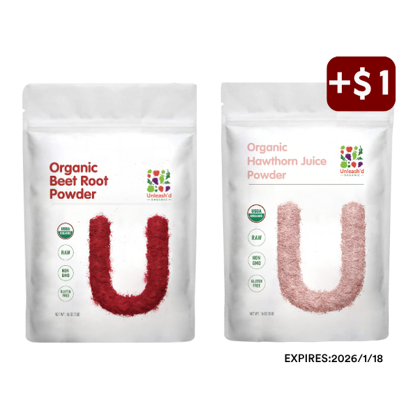 Organic Beet Root Powder 16oz & Organic Hawthorn Juice Powder 16oz