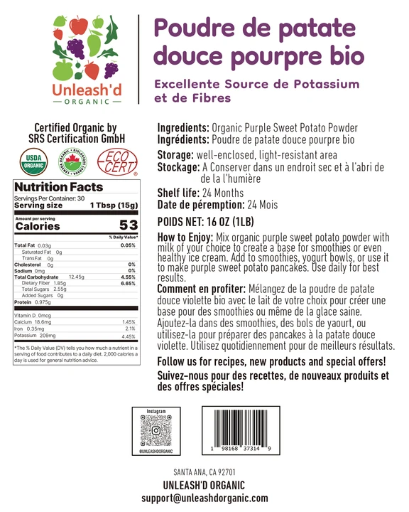 Organic Purple Potato Powder 16 oz