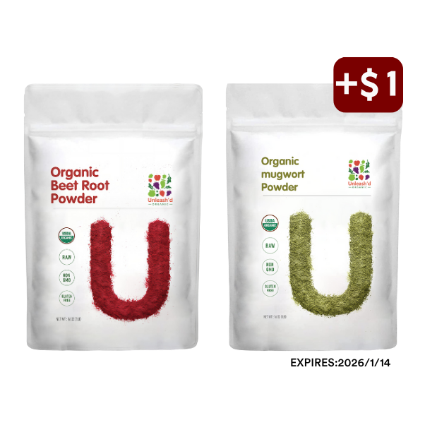 Organic Beet Root Powder 16oz & Organic Mugwort Powder 16oz