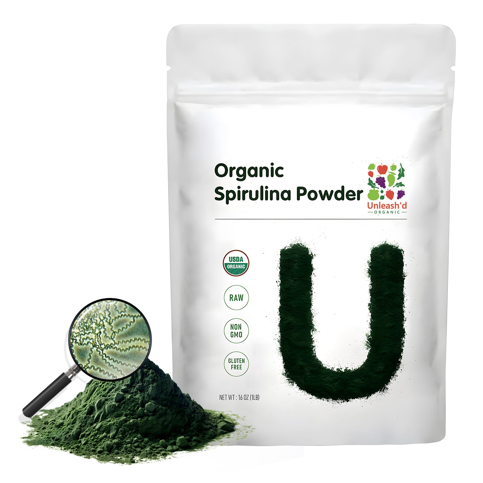 Organic Spirulina Powder 16 Ounce